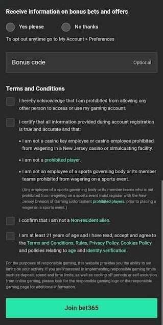 Bet365 Ohio sign up