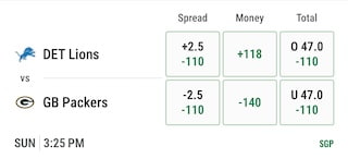 Example of odds at Caesars Sportsbook for an NFL Game