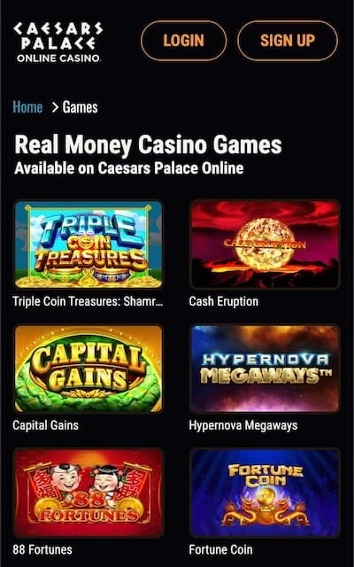 Caesars Palace PA online casino