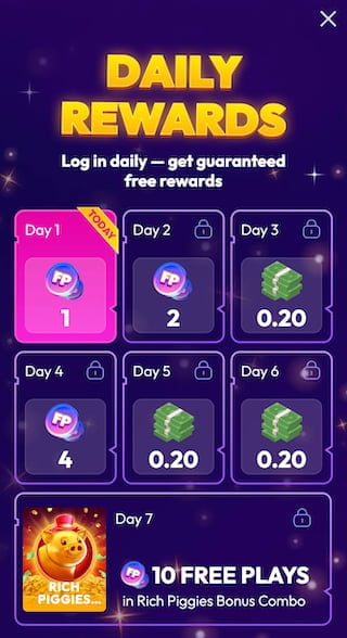 Funrize daily rewards promo