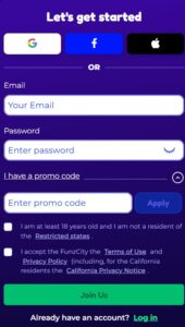 funzcity log in