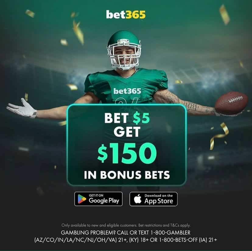 Bet365 Bonus code offer of bet $5 and get $150.