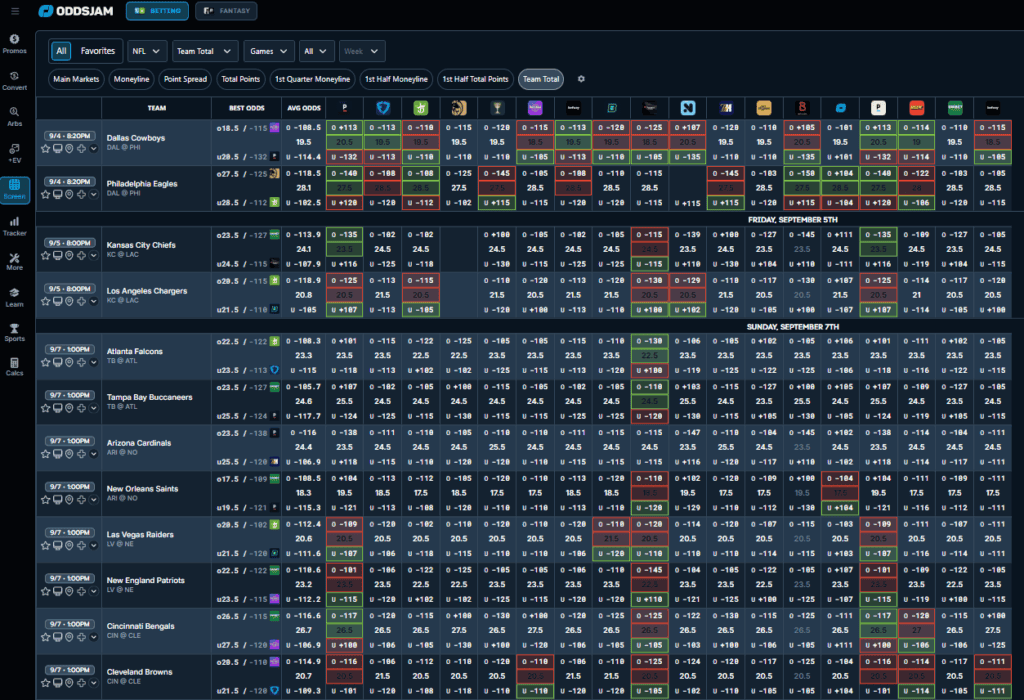 Get OddsJam Sportsbook Screen for Free from Warren Sharp
